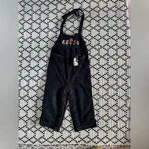 Vintage Baby Girl 2T Velvet Velour Black Overalls Y2k Gymboree
